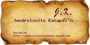 Jendrolovits Katapán névjegykártya